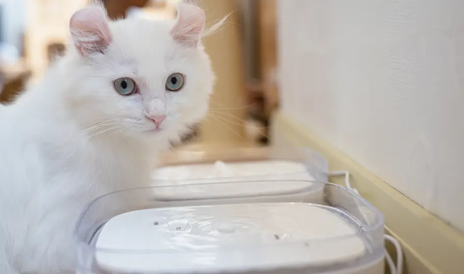 Qinux Wuffux pet water dispenser in use